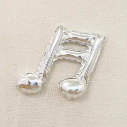Single Note Double Note Shape Music Note Aluminum Film Balloon - Party Decoration and Dress-Up Accessory (Silver double)