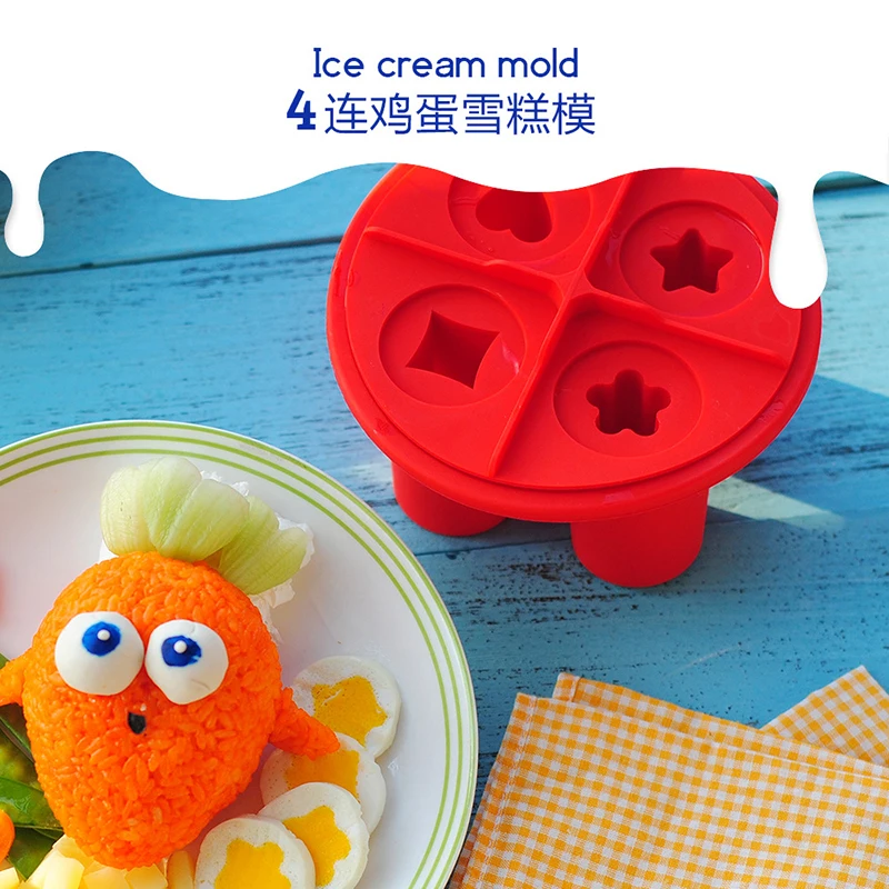 

Non-Stick Silicone Egg Mold Star Heart Flower Shapes Ice Cream Tubs Cooking Decorating Tool Kitchen Gadgets Accessories Supplies