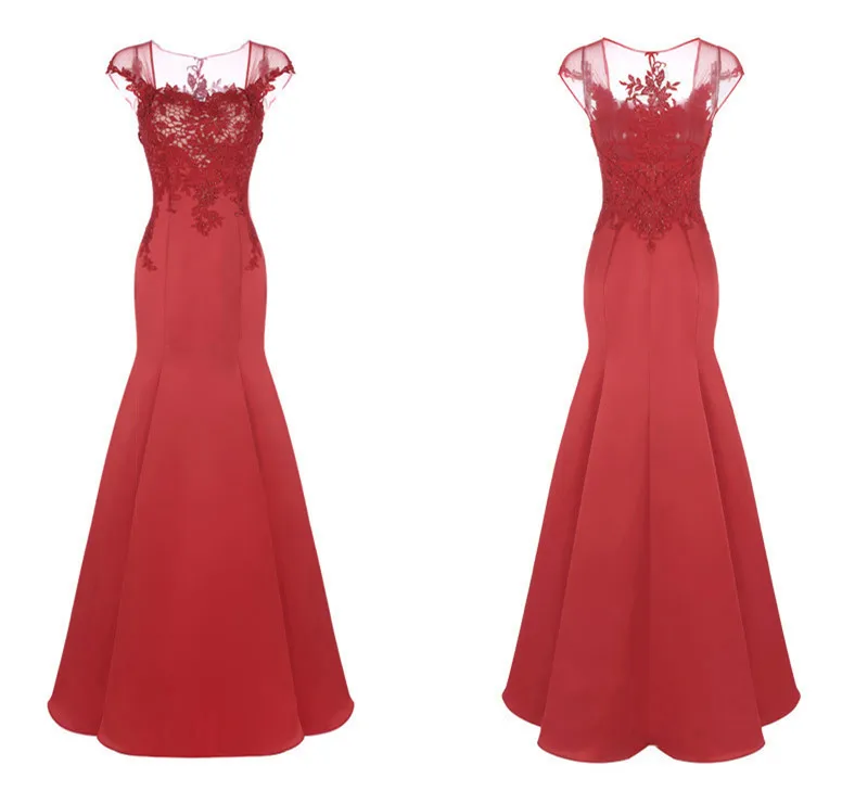 Прозрачное сзади милое платье с коротким рукавом robe de soiree новая мода vestido de festa Красное длинное вечернее элегантное платье русалки