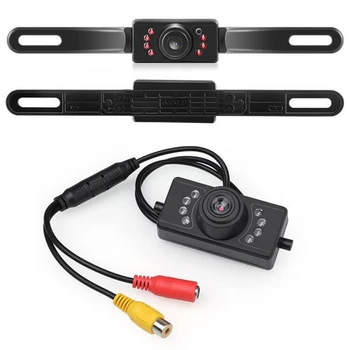 

Waterproof License Car Backup Camera 170° Monitor Reverse Night View Rear 7 Led