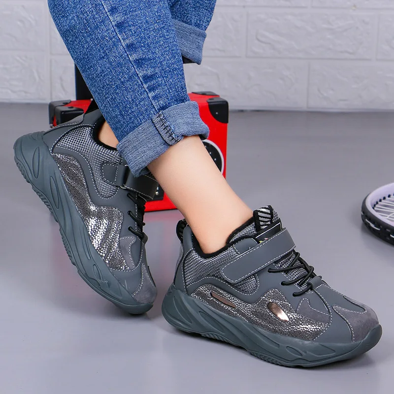 

Thick Two Rubber Fashion Children Big plus Velvet BOY'S Korean-style New Style Child Zhejiang Province Shoes 2019 Winter er tong
