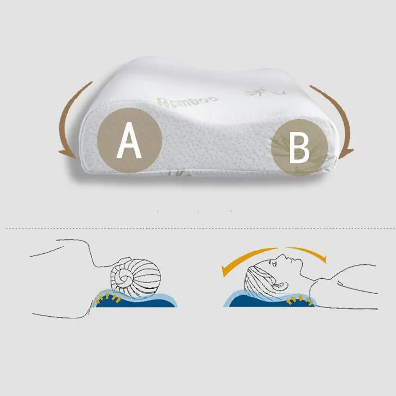 Slow Rebound Memory Foam Sleep Pillows Comfortable Bamboo Fiber Neck Care Pillows