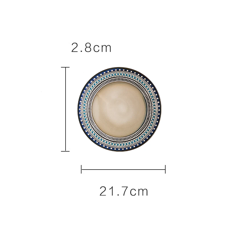 1 шт. подглазурная краска геометрический узор керамическая тарелка посуда рамен салатник стейк фруктовый торт суши хранения декоративная тарелка - Цвет: as the picture shows