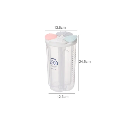 4 grid-2500ml Кухонные принадлежности резервуар для хранения влагостойкий герметичный резервуар ящик для хранения отсек прозрачный ящик пластиковый ящик для хранения продуктов - Цвет: 4 grid-2500ml