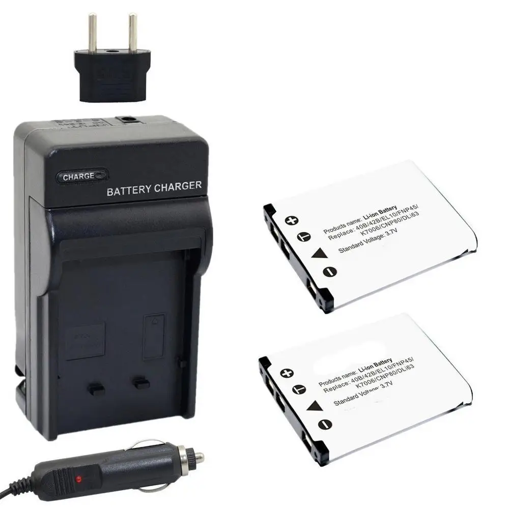 Цвет: желтый EN-EL10 EL10 LI-40B LI40B NP-45A NP45 NP-45 KLIC-7006 KLIC7006 Батарея+ Зарядное устройство для KODAK EASYSHARE M552, M575, M577, M580 - Цвет: Цвет: желтый