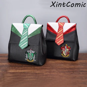 

Magic Hogwarts Gryffindor Slytherin Ravenclaw Hufflepuff tie Backpack Canvas Travel Bag Teenager School Bags