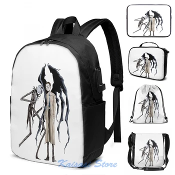 

Funny Graphic print Jack and Castiel USB Charge Backpack men School bags Women bag Travel laptop bag