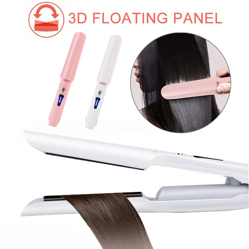 Cordless Hair Straightener Curling Iron Mini Flat Iron USB Rechargeable Protable Hair Styling Tools Hair straightening irons