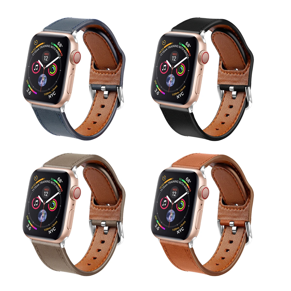 Ремешок для кожаных часов Apple Watch 38 мм 44 мм 40 мм 42 мм сменные ремешки из натуральной кожи для Iwatch браслет 83009