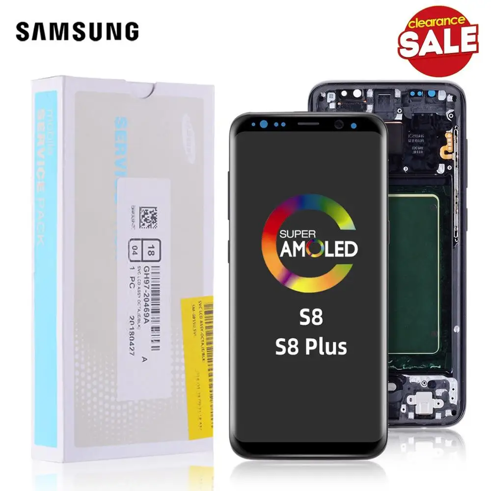 

ORIGINAL AMOLED for SAMSUNG S8 LCD Display Touch Screen Digitizer Replacement for SAMSUNG GALAXY S8 Plus LCD SAMSUNG S8 LCD