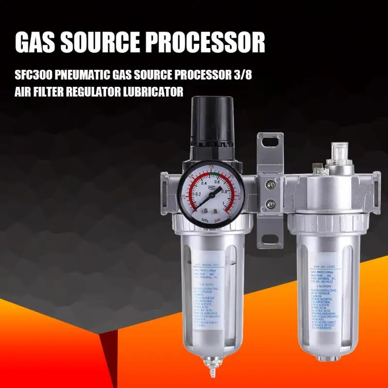 3/8 Pneumatic Gas Source Processor Drain Keep Air Pressure Stable Removal Solid Particles Type Compressing Air Filter Pneumatic