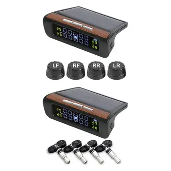 

AN-06 Solar LCD Display Car TPMS Auto Tire Pressure Monitoring System Tyre Temp Alarm with 4 Sensors High-efficiency solar panel