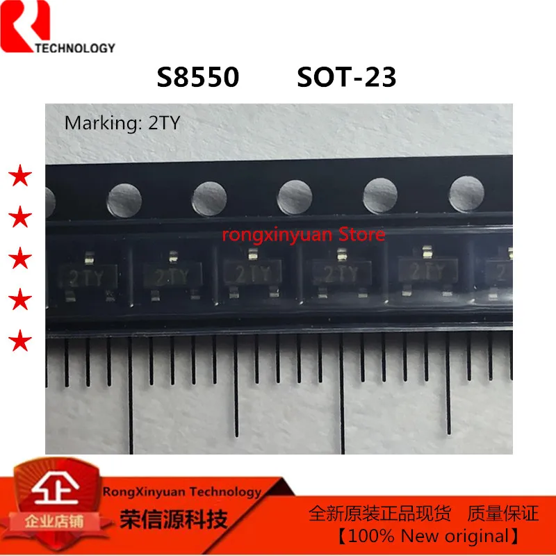 100 шт./лот S8550 8550 маркировка: 2TY SOT-23 SS8550-100% a/-40 В PNP EPITAXIAL SILICON транзистор новый