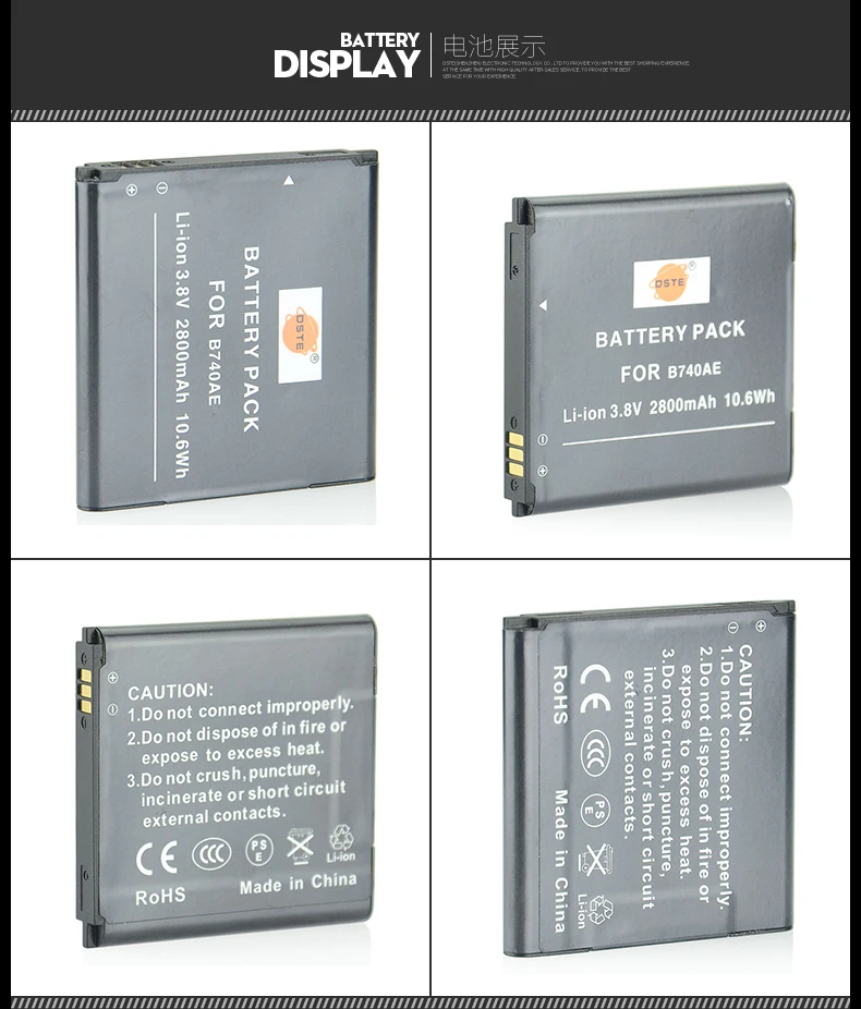 2 шт. 2800 мАч 3,8 V B740AE B740 DSTE батарея камеры DSLR Зарядное устройство для samsung NX Mini0 S4 зум NX Мини NX3000 SM-C101 SM-C1010