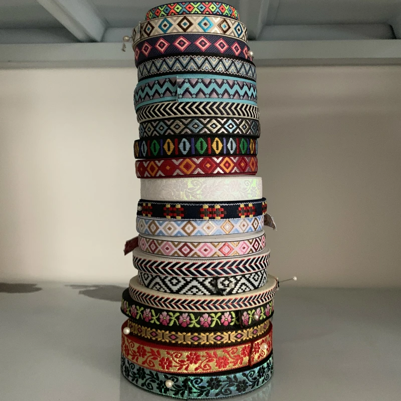Ribbon Decoration 5 Yards 5/8&ldquo; 10MM~15MM Decoration Pet Leash Collars Geometric Jacquard Ribbons Clothing DIY Trim Sewing Accessories Lace