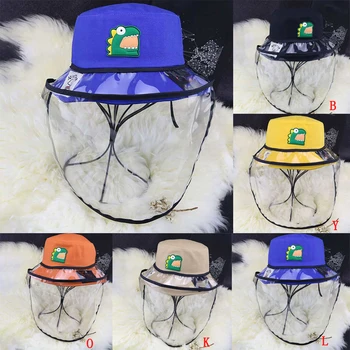 

Kids Dustproof Anti Spitting Protective Mask Visor Hat Face Shield Fisherman Outdoor windproof dustproof insectproof sun Cap