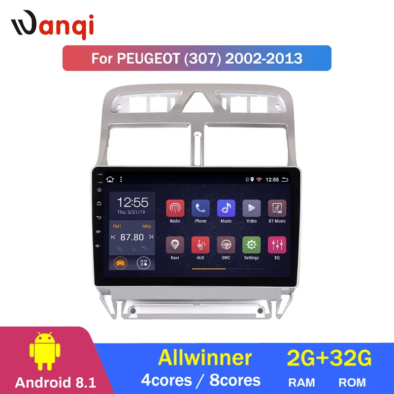 

Android 8.1 Octa 8 cores 2+32G 2.5D Screen Car DVD Video Player GPS Navigation Multimedia For peugeot 307 2004 -2013 year