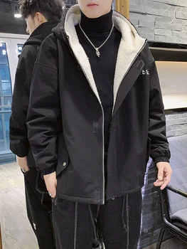 

Denim Hooded Windbreaker for Mens Winter Parka with Fur Hood Summit Series Giacca Uomo Inverno Erkek Giyim New 2019 GG50dy