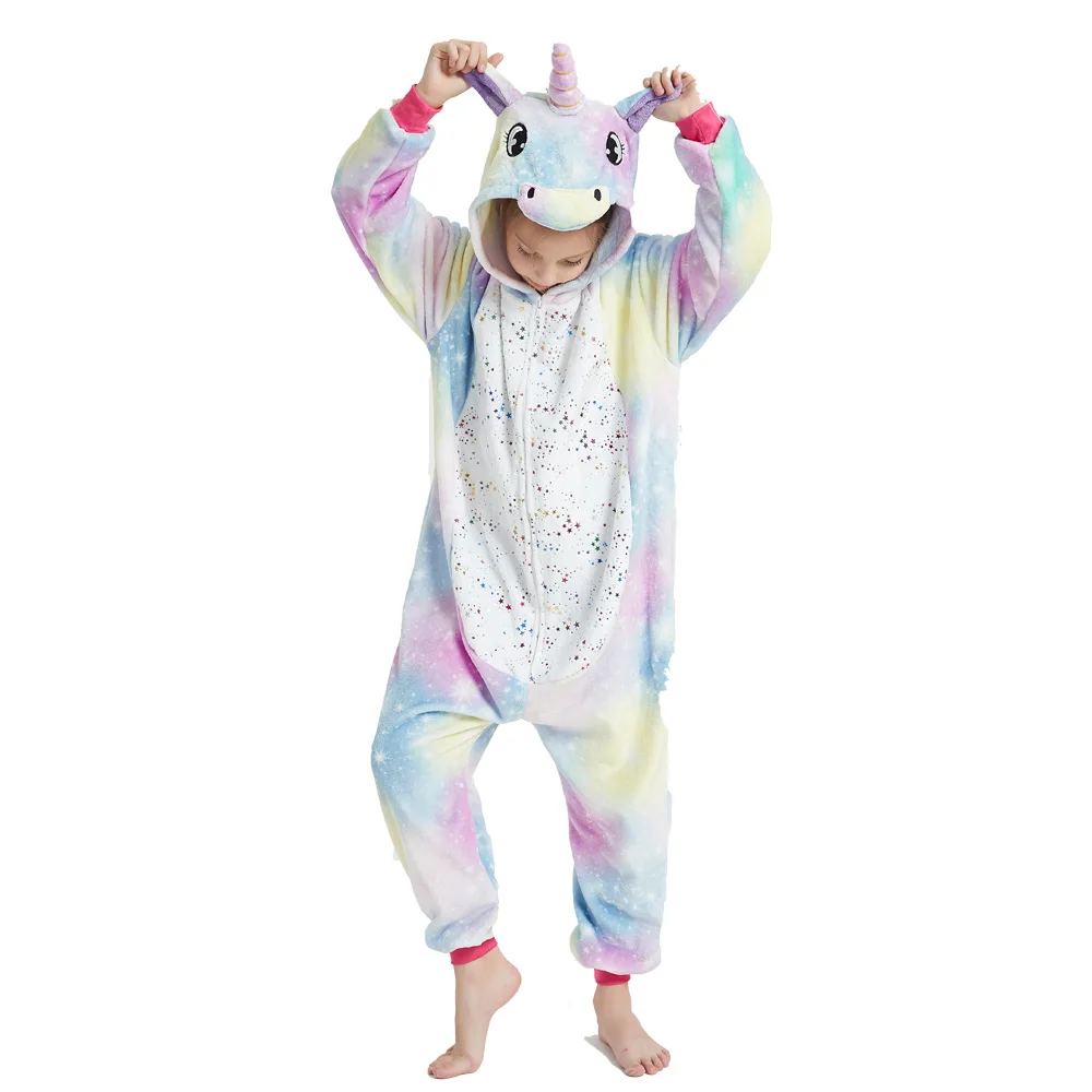 Boy Kigurumi Girls Unicorn Pajamas Animal Onsie Pajamas for 8-12Years Kids Sleepwear Homewear Nightwear Cosplay Costume Sleepy