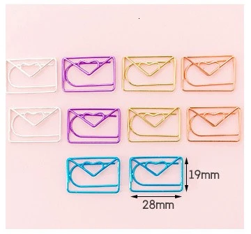 1 10 piezas de dibujos animados de lytww color caramelo creativo Metal oficina escuela suministros lindo papel Clips regalo - Цвет: 1