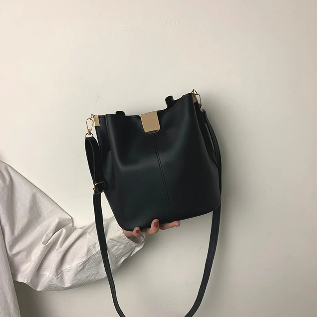 Сумки для женщин Женские винтажные однотонные сумки через плечо модная кожаная небольшая сумка-корзина#0807