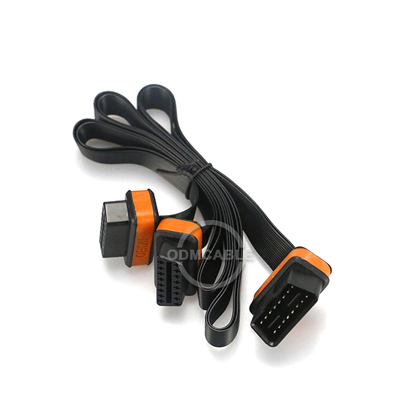 

100CM 1M OBDII Splitter Male to Dual Female Y OBD2 Point one with Two Flat Noodles line OBD Long Cable Extension Cord Car Diagno