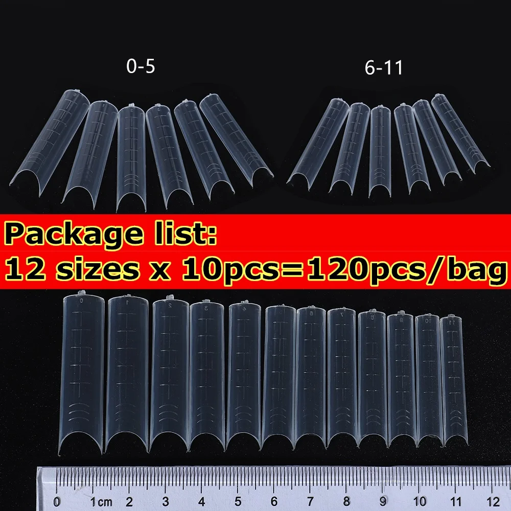

120pcs False nail tips with 12 sizes Nail Art French Acrylic False Nails Natural Transparent UV Gel Nail Polish Manicure