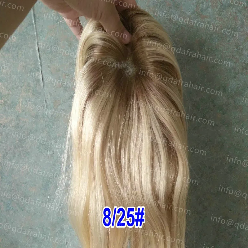Hstonir Женский коричневый топ кусок европейские волосы remy прочный невидимая Накладка для волос для женщин TP07