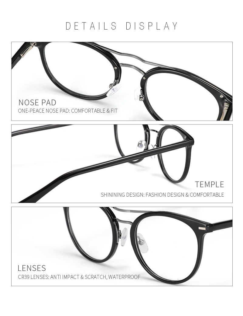 Retro Round Glasses Frame Women Ultralight Vintage Prescription Presbyopia Eyeglasses Optical Myopia Spectacles Eyewear Frame