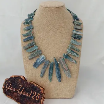 

14x66mm natural Top-drilled kyanite Rough necklace