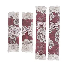 Скандинавские стильные дверные ручки для холодильника, полиэфирные вышитые кружевные двойные дверные чехлы на ручки холодильника, высокое качество