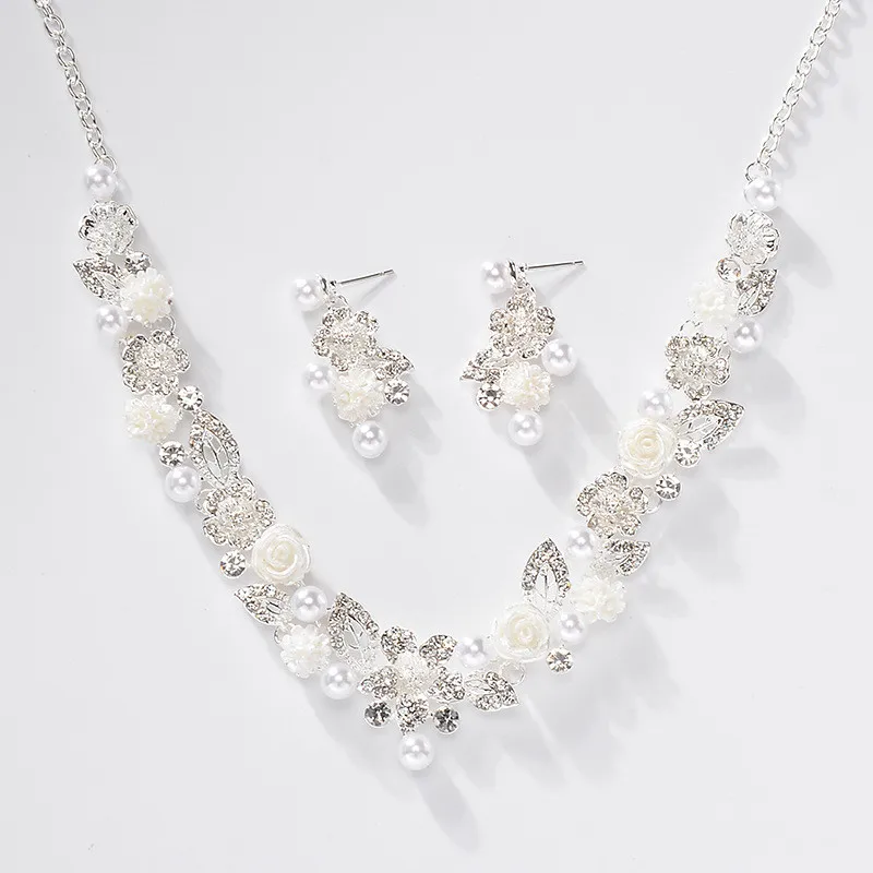 CC Jewelry Sets Pearl Necklace Stud Earrings Choker Pendant Romantic Wedding Engagement Accessories For Bridal Women Gifts TL159