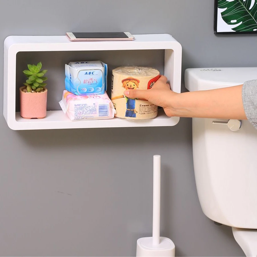 Угловая полка для ванной комнаты 2 х слойная настенная подвесная Косметическая