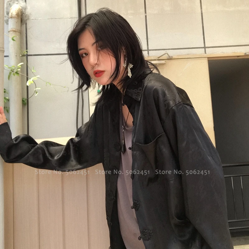 Китайский традиционный ханьфу блузка для женщин и мужчин пара Harajuku стиль Японский Haori куртки кунг-фу каллиграфия печати пальто Тан костюм