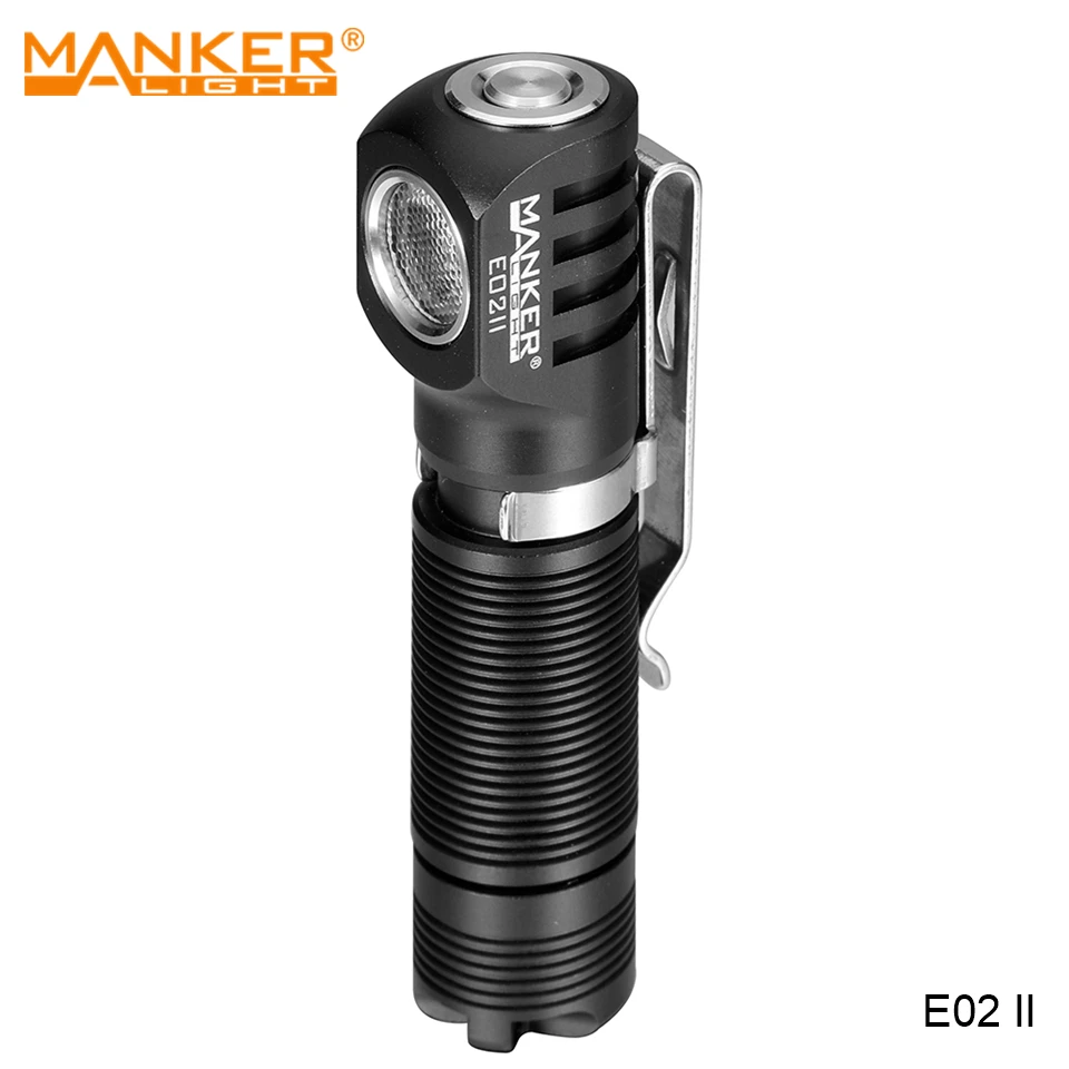 Manker E02 II Magnetic Tail 10440 AAA EDC Torch Flashlight Luminus SST20 LED Pocket Lantern with Stainless Steel Reversible Clip