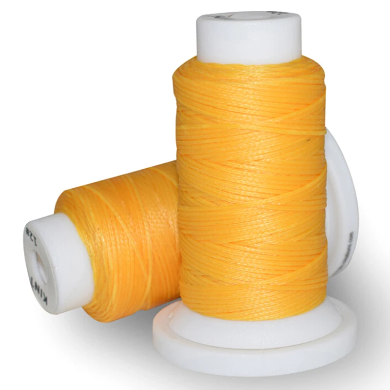 yellow 50 метров ручной инструмент для рукоделия DIY Ручная вощеная нить 0,8 мм 50 м полиэфирный шнур швейная машина для шитья кожи - Color: yellow