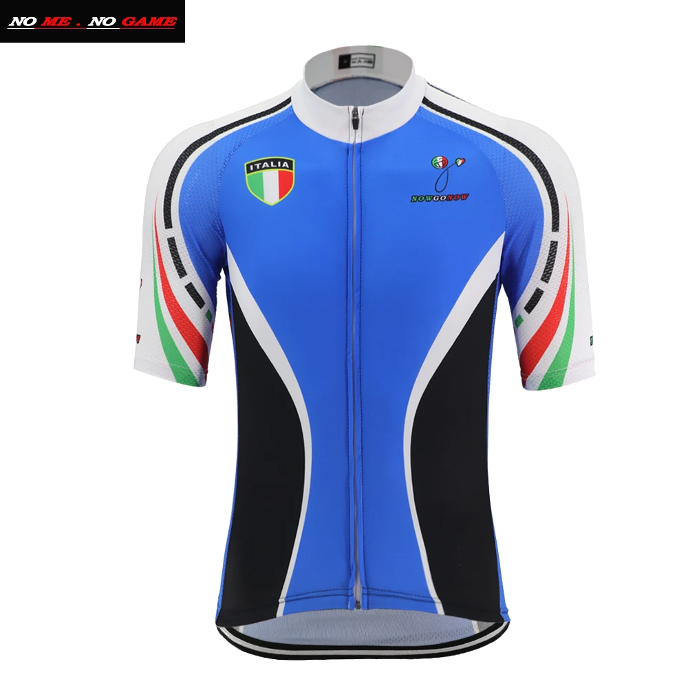 Мужская велосипедная майка бело-синяя национальная одежда Italia дорожный горный