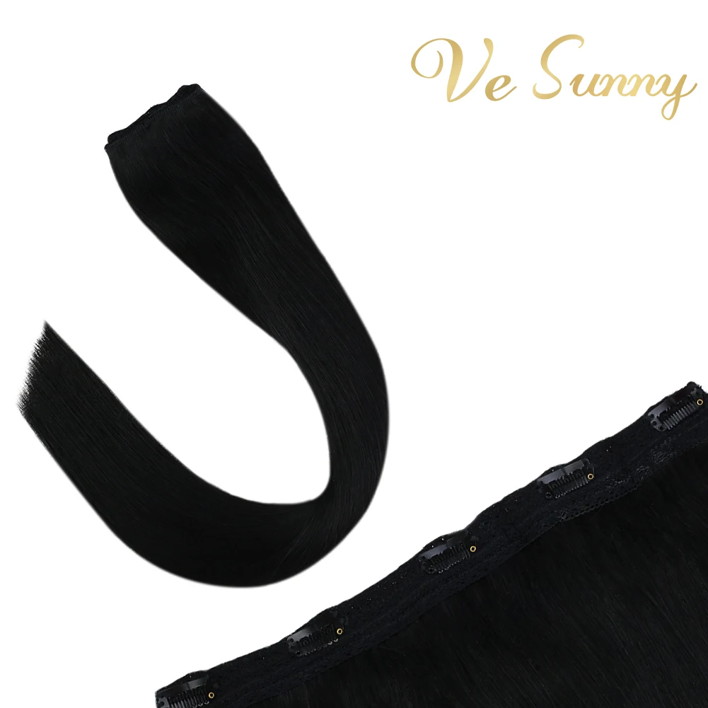VeSunny одна штука накладные волосы на заколках человеческие двойной уток для