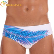 Высококачественные мужские плавки в цветочную полоску с принтом животных, летние мужские плавки с пуш-падом, купальные плавки