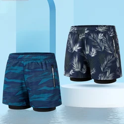 Short de plage à séchage rapide pour hommes, avec poche à fermeture éclair, maillot de bain pour l'été 