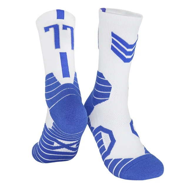 Trendy Man Basketball Socks Long Outdoor Breathable Cycling Socks Anti Slip Profession Basketball Number Men Running Socks A-77