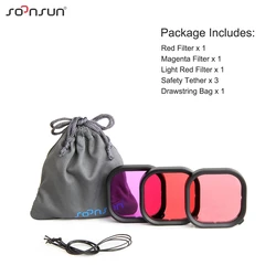 SOONSUN Dive Filter Set with Red Light and Macro Lenses for Underwater Photography