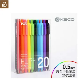 

20pcs Youpin Pen KACO Pure 0.5mm Pen 10 Color 20 Color Gel Pen Soft Touch Pen with Gift Pen Box Case Colorful Sign Pen