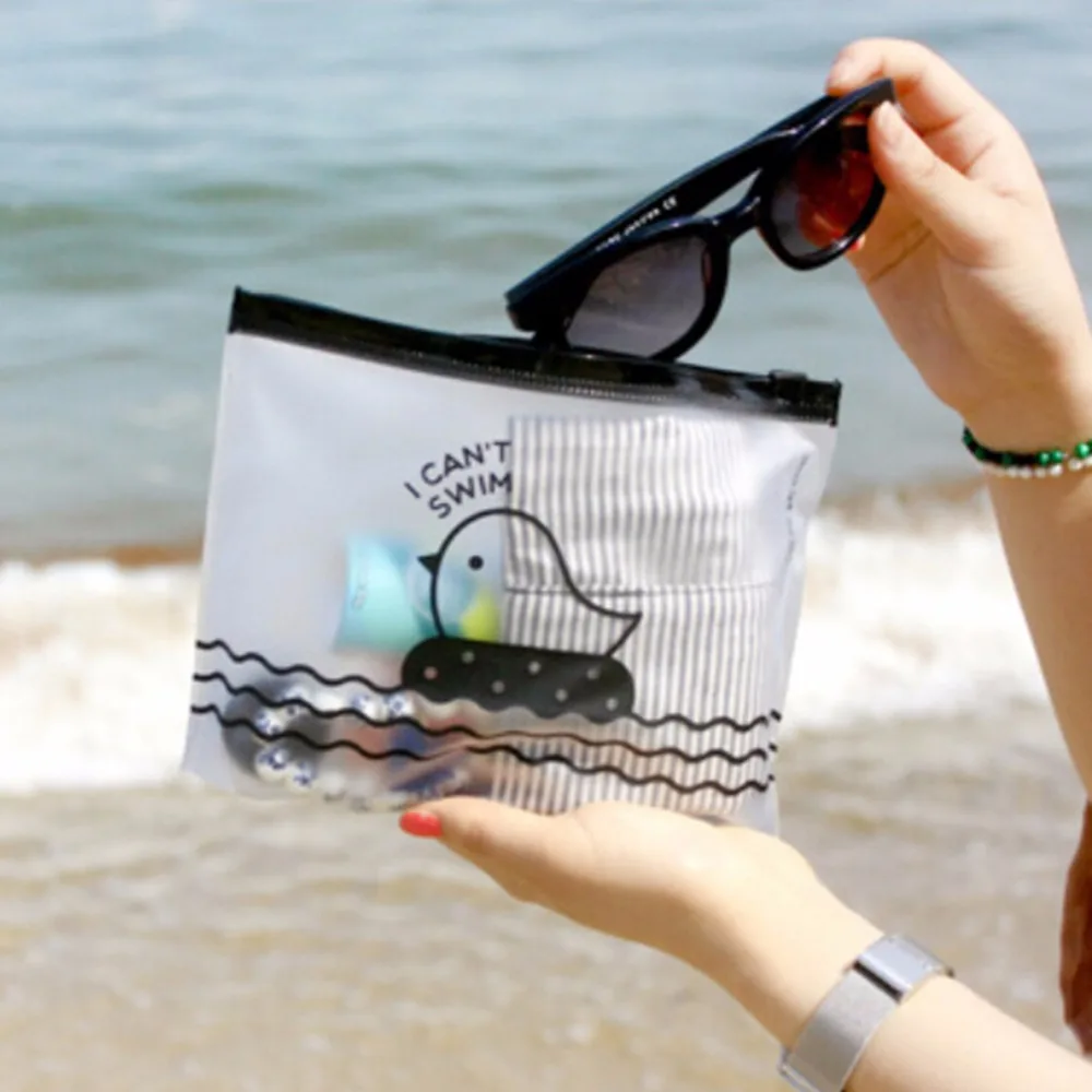 Kawaii Clear Chicken Cosmetics Bags Travel Make up Bag Organizer Maleta de Maquiagem Makeup Bag Women