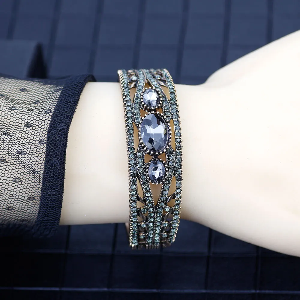 SUNSPICEMS турецкие Серые Бриллианты ювелирные изделия античное золото сплав браслет