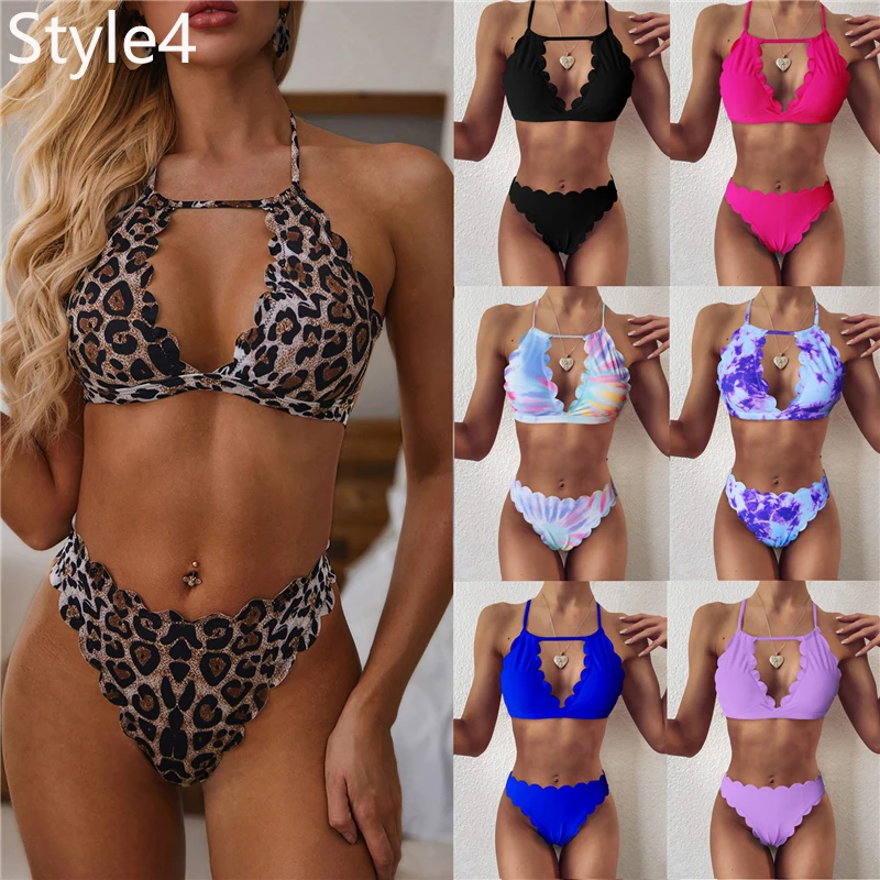 2020 Sexy Bikinis Swimsuit Women Bandage Printing Swimwear Underwire Bikini Set Tie-dye Gradient Bathing Suits Summer Beach Wear