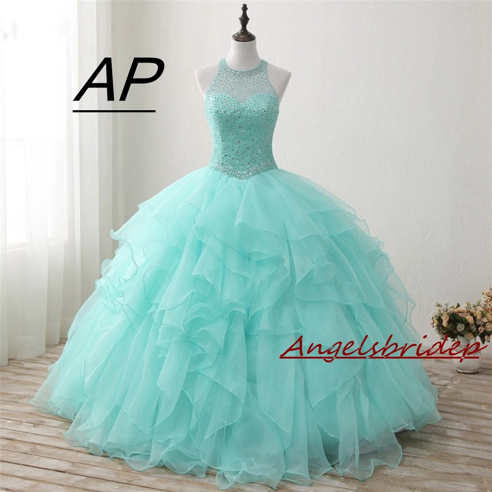 ANGELSBRIDEP милые бальные платья 16 дюймов для Quinceanera 2021 прозрачные девушек с