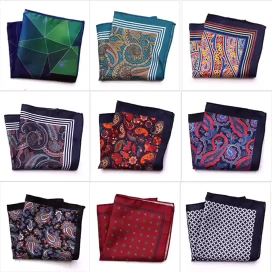 

Men's Suit Pocket Chest Towel 54x54CM Solid Color Handkerchief Small Square Hanky Retro British Dress Pocket Square Hand Towel