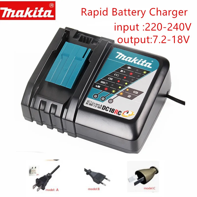 MAKITA cargador de batería original para taladro, dispositivo de 18V, BL1830B, BL1840B, BL1840, BL1860B, BL1860, DC18RC, DC18SD|Taladros eléctricos| -