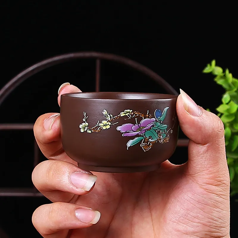 Yixing Purple Clay Teacup Handmade Kung Fu Creative Hand-Painted Magpie Teapot Ceramic Master Cup Retro Small Tea Bowl Kettle | Дом и сад